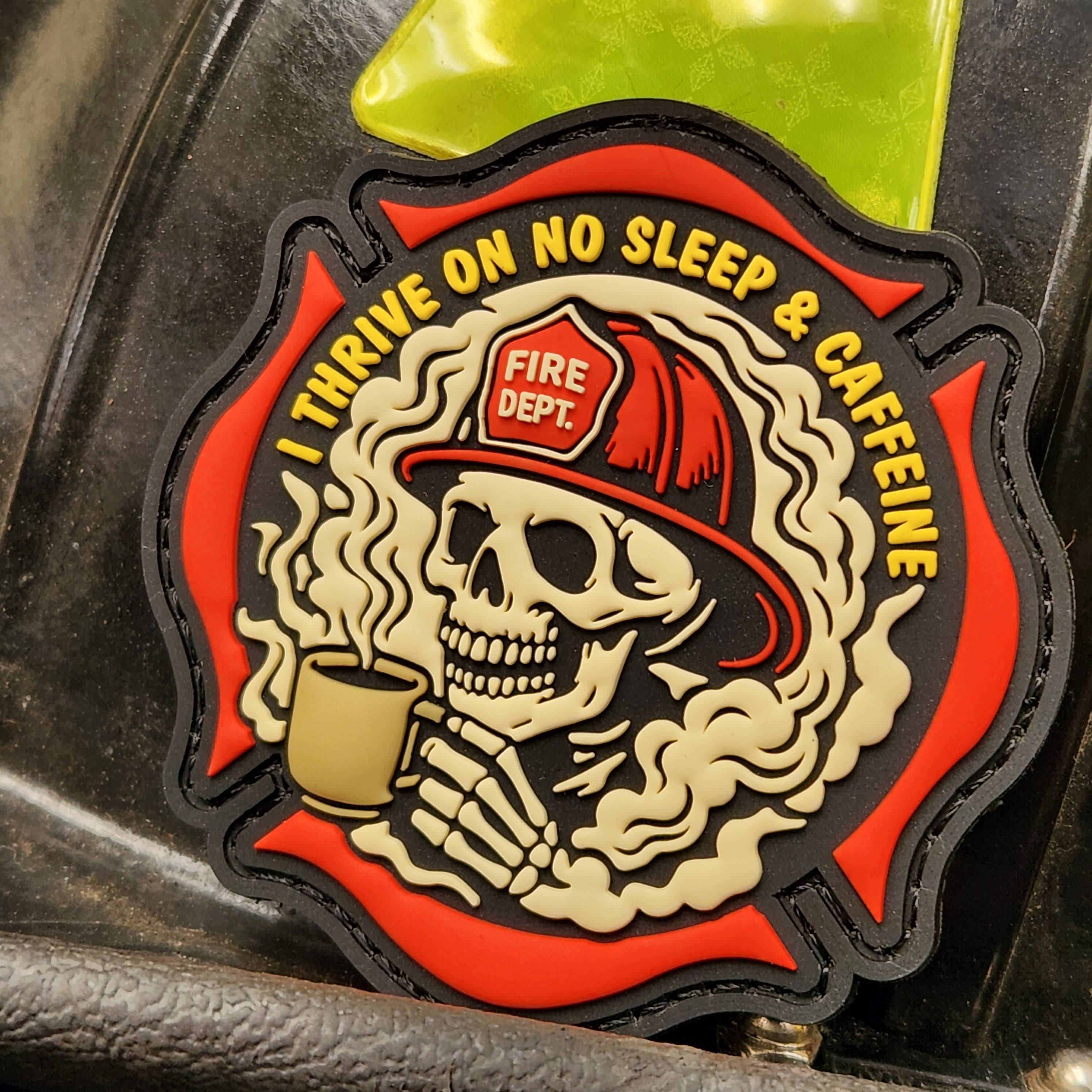 I Thrive On No Sleep & Caffeine - 3" PVC Patch - Full Color