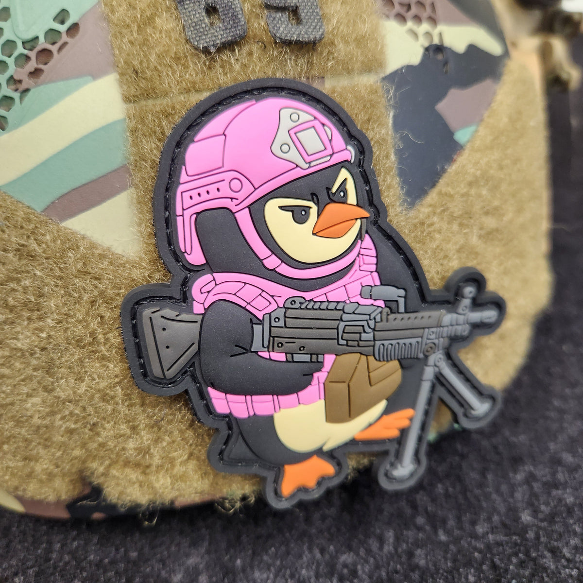 Tactical Gear Junkie Patches Tuxedo of Violence - Penguin - 3.5" PVC Patch - Pink Gear