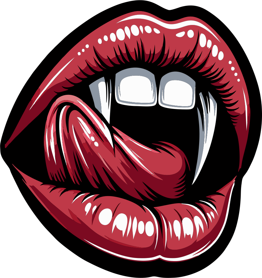STICKER - Vampirya - Vampire Lips - 3" Sticker