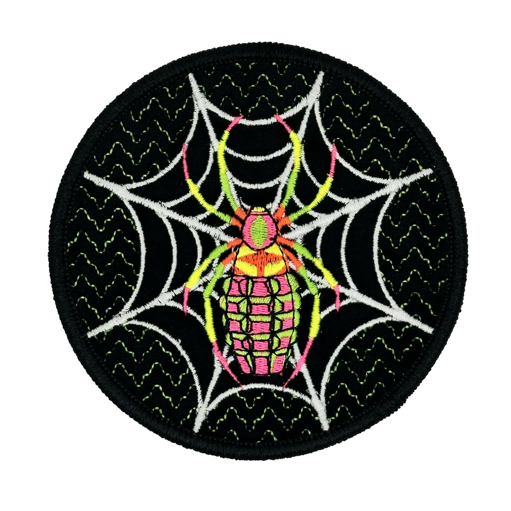 Blacklight Charlotte Velvet Patch - Amp Up Your Wardrobe with an Trippy, Eye-Catching Fluorescent Thread Magic - 4"