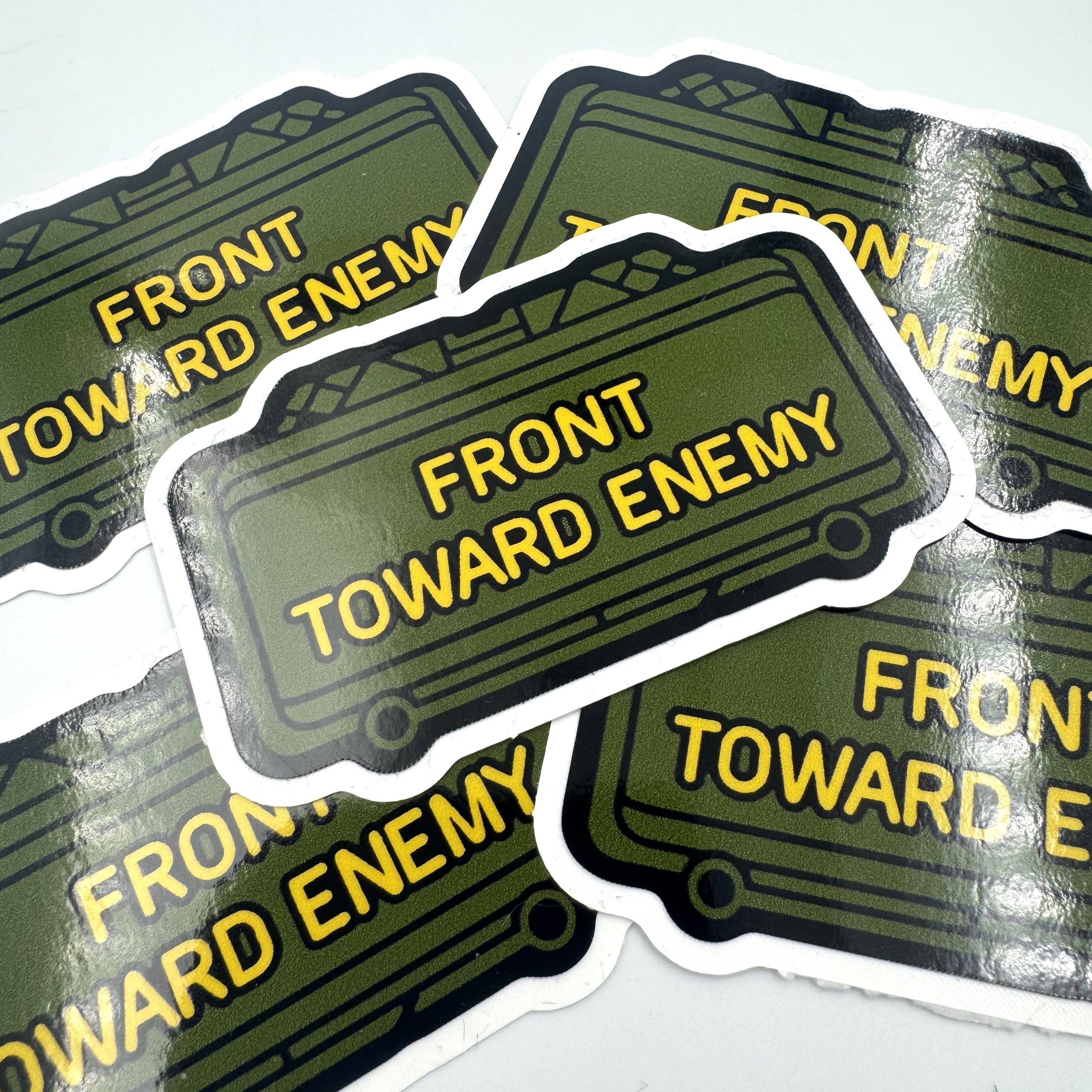 STICKER - The Clacker Claymore Mine - 'Front Toward Enemy' - 3" Sticker