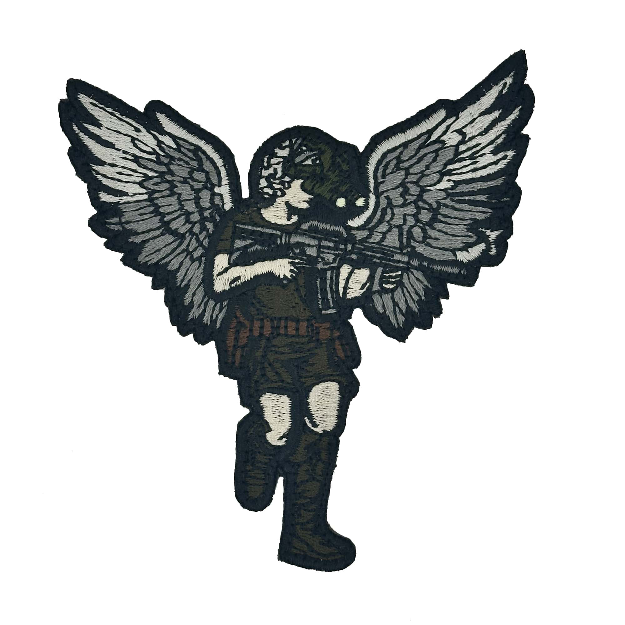 Tactical Cupid Cherub with AR-15 and Glow in the Dark Night Vision - 4.25" inch Patch