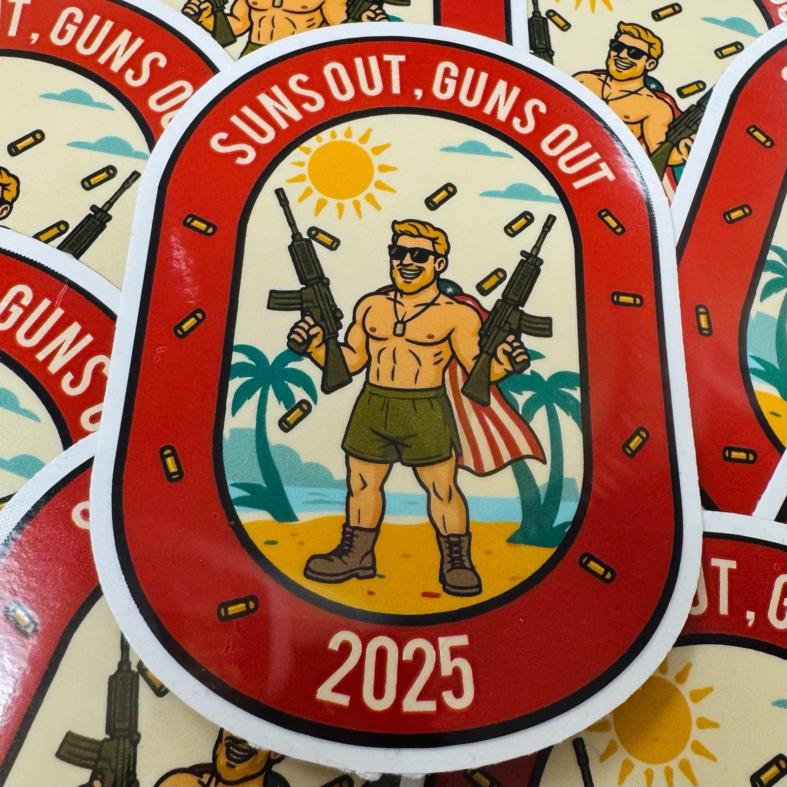 August 2025 POTM - Suns Out, Guns Out - 3.75" Sticker
