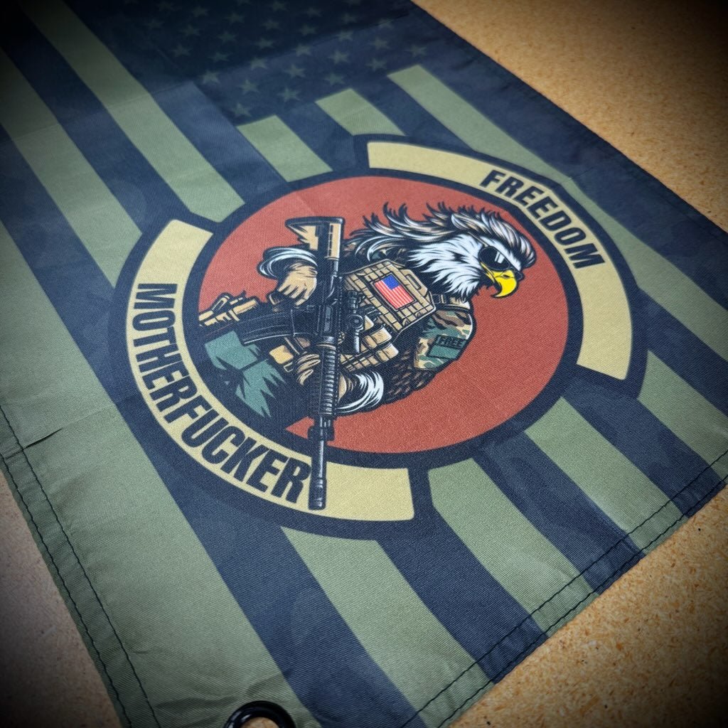Freedom Mother Fucker / US Flag - 12"x17.5" - Mini Wall Banner