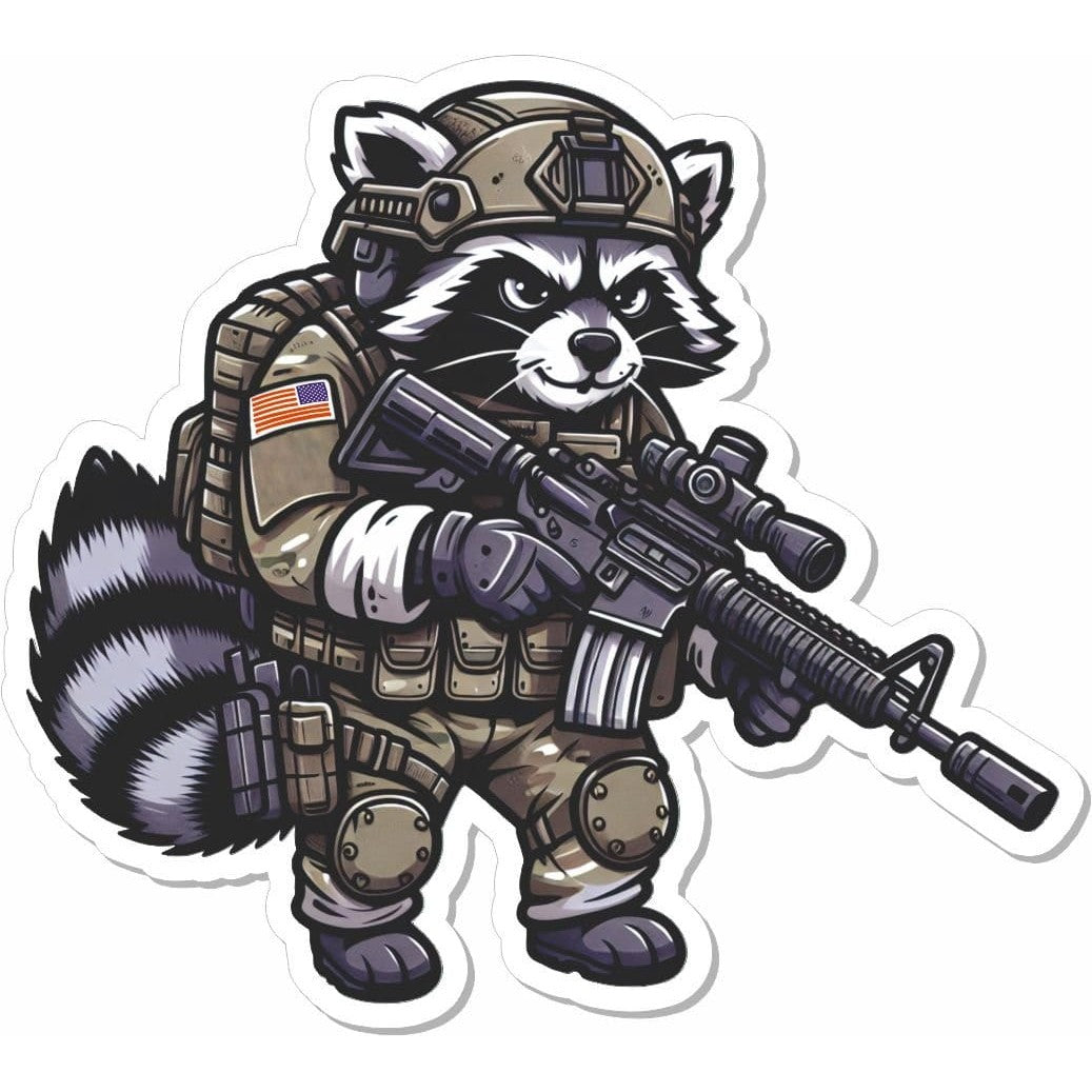 "Street Cat Collection" Patch 2 - Trash Panda - Tactical Raccoon - 3.5" Sticker