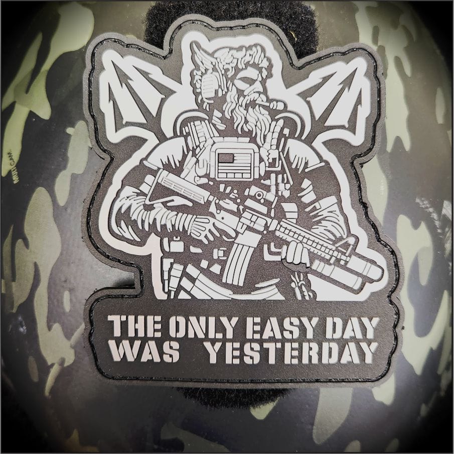 Tactical Navy Seal Triton - The Only Easy Day Was Yesterday - 4" PVC Patch Poseidon