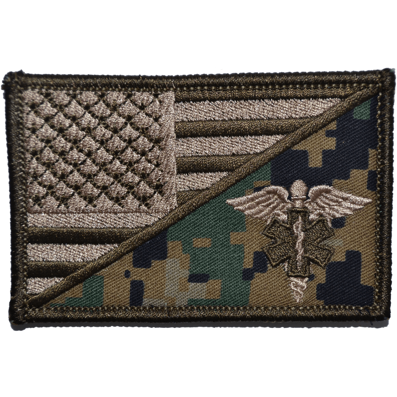 EMT Caduceus USA Flag 2.25 x 3.5 inch Patch