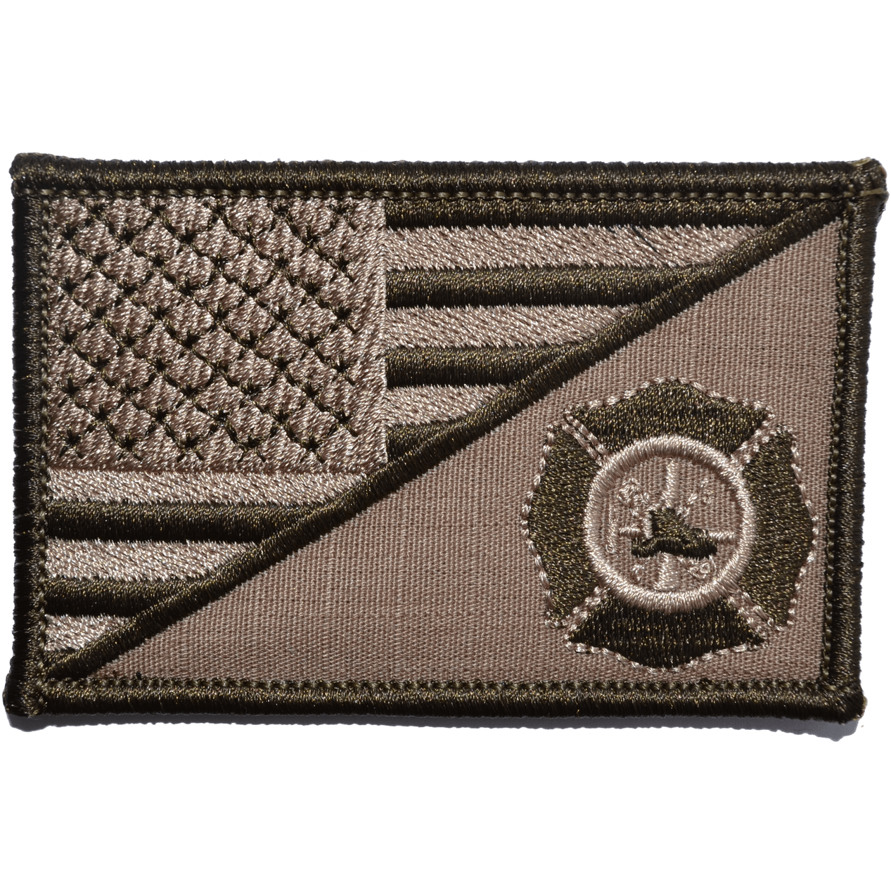 Firefighter Maltese Cross USA Flag 2.25 x 3.5 inch Patch