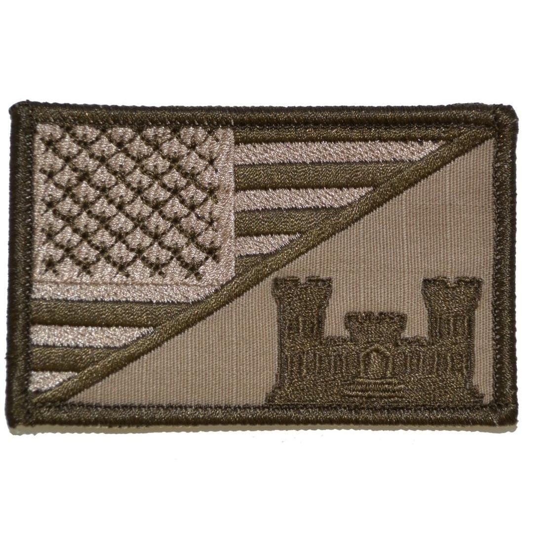 Army Engineer Castle USA Flag 2.25 x 3.5 inch Patch