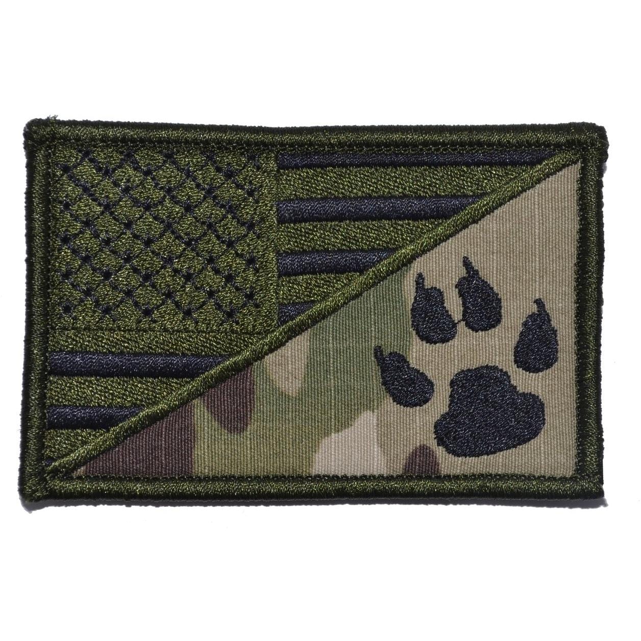 K9 Tracker Paw USA Flag 2.25 x 3.5 inch Patch
