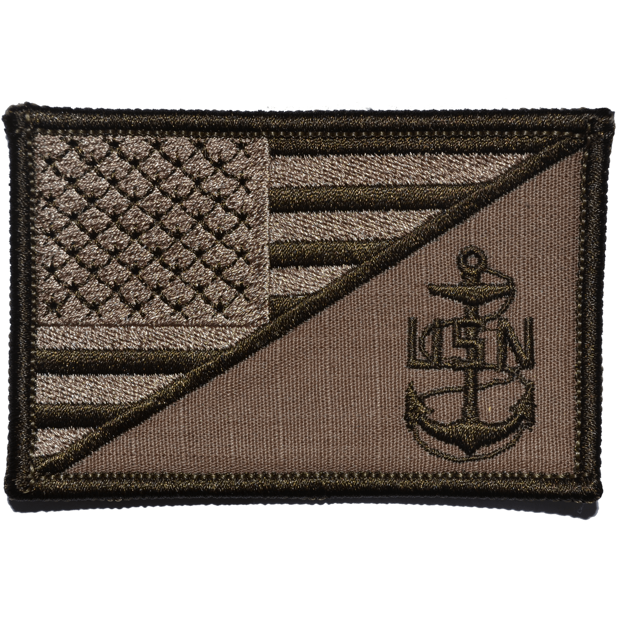 Navy CPO Anchor USA Flag - 2.25x3.5 Patch