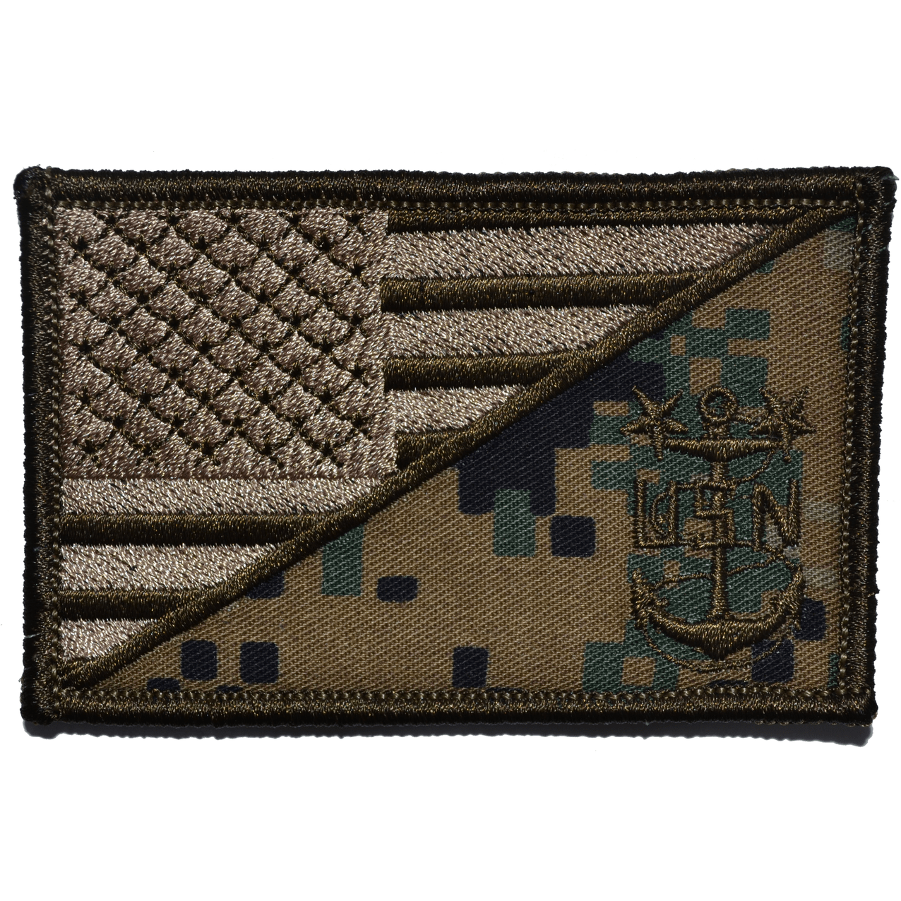 Navy MCPO Master Chief Petty Officer USA Flag 2.25x3.5inch Patch