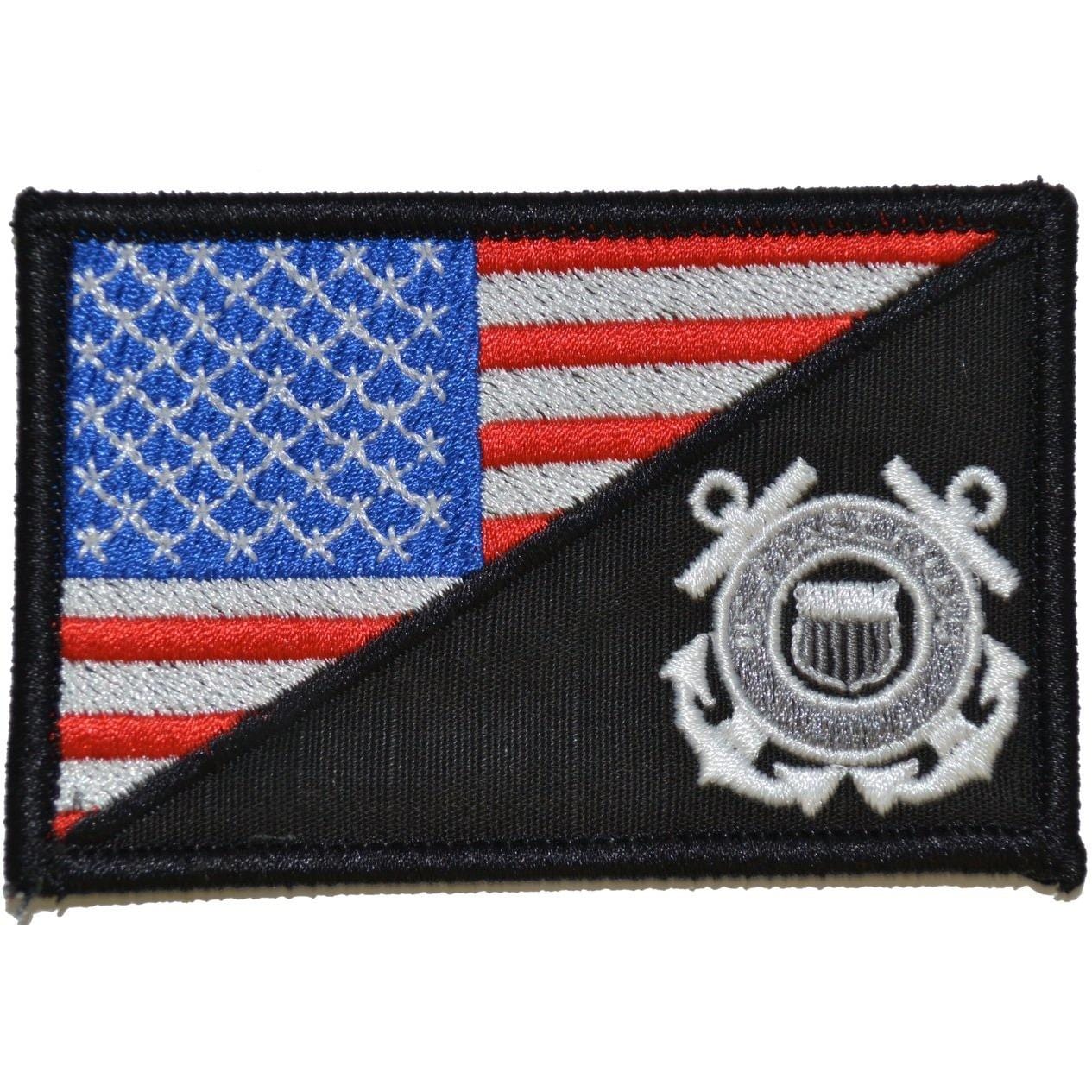 Coast Guard USA Flag 2.25 x 3.5 inch Patch
