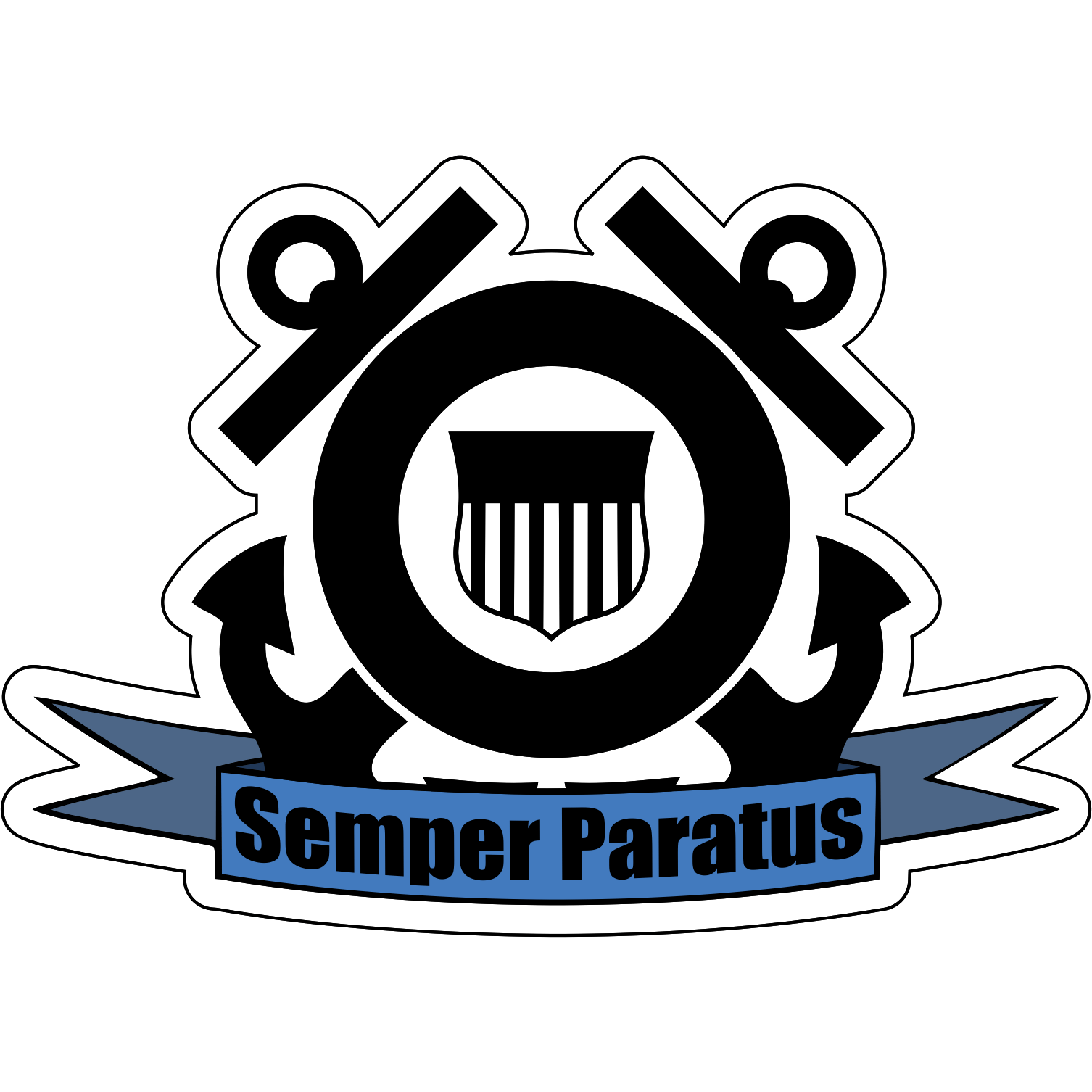 United States Coast Guard Seal Semper Paratus - 3.5x5 inch Sticker
