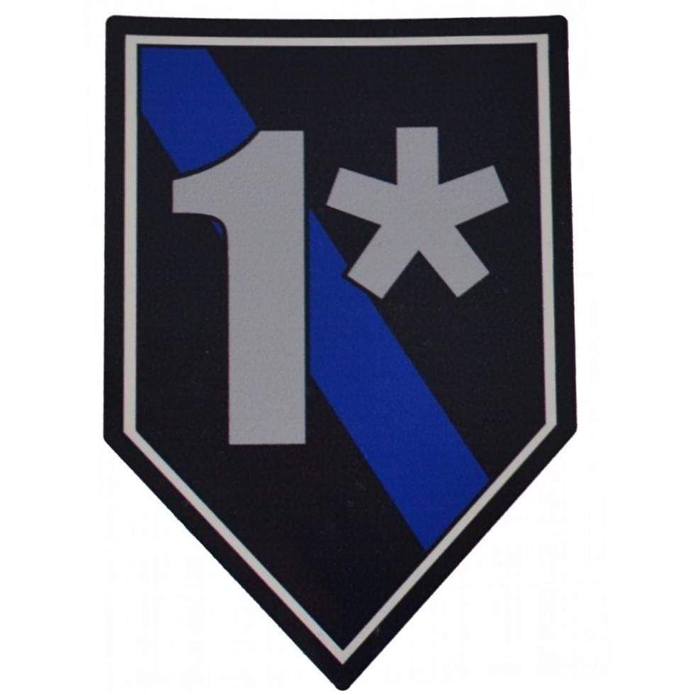 1* (One Ass To Risk) Thin Blue Line - 4x2.75 inch Sticker