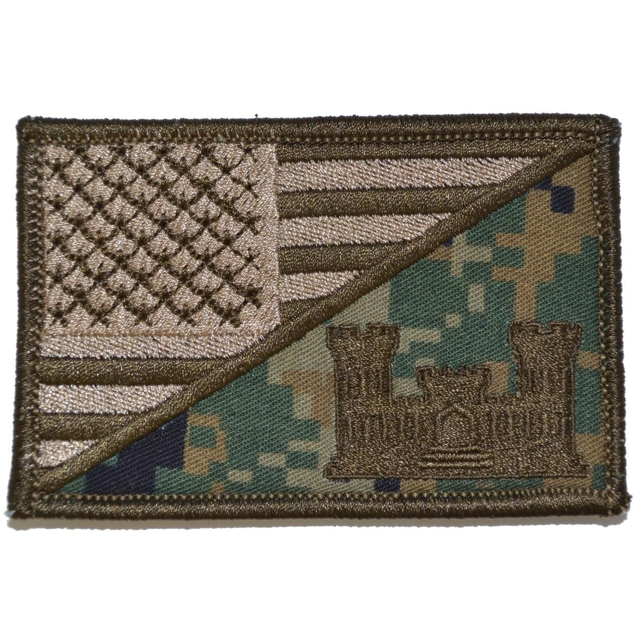 Army Engineer Castle USA Flag 2.25 x 3.5 inch Patch