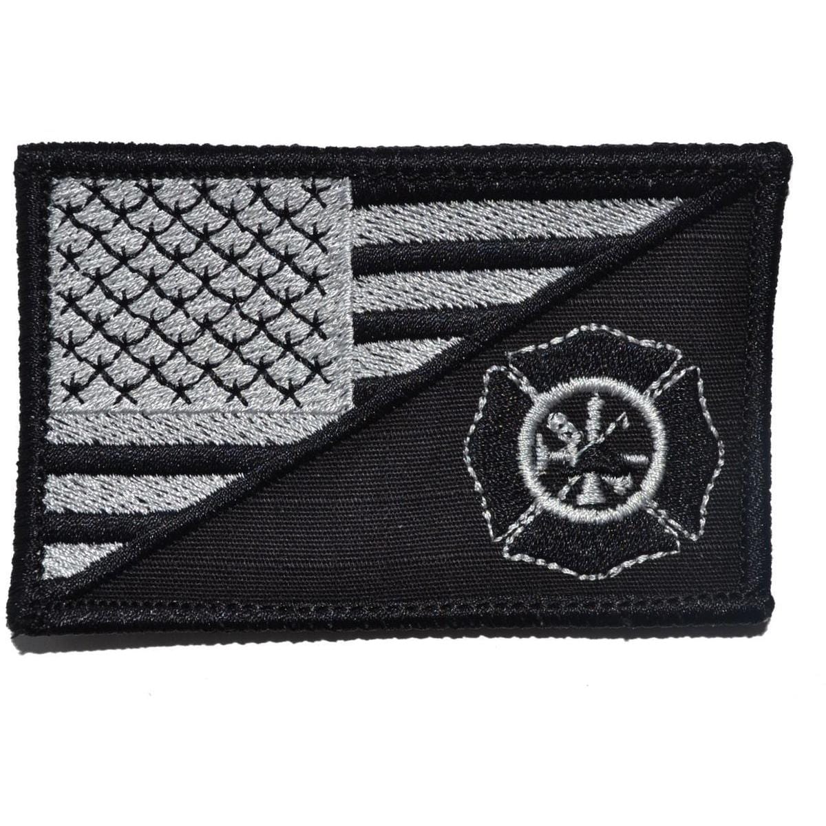 Firefighter Maltese Cross USA Flag 2.25 x 3.5 inch Patch