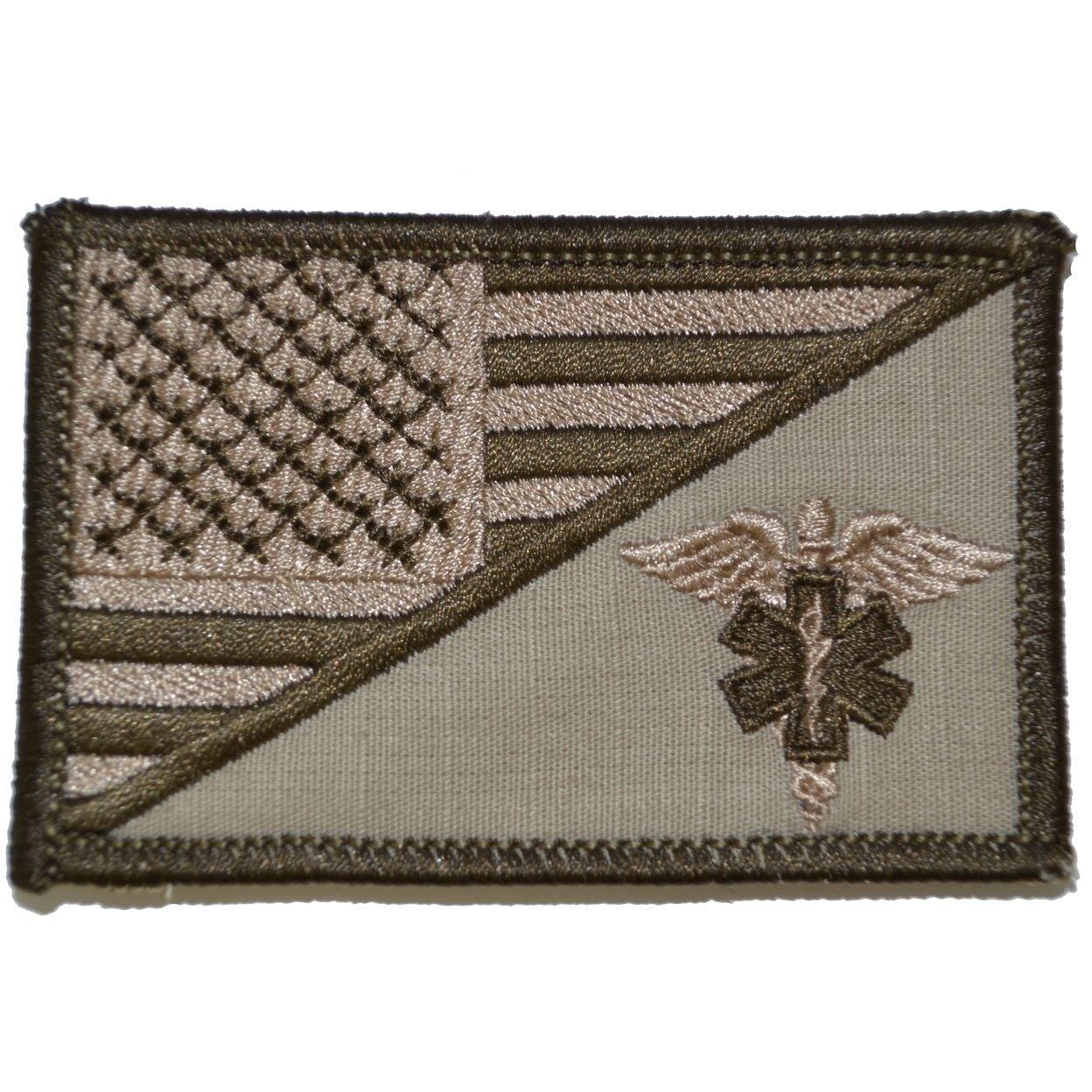 EMT Caduceus USA Flag 2.25 x 3.5 inch Patch