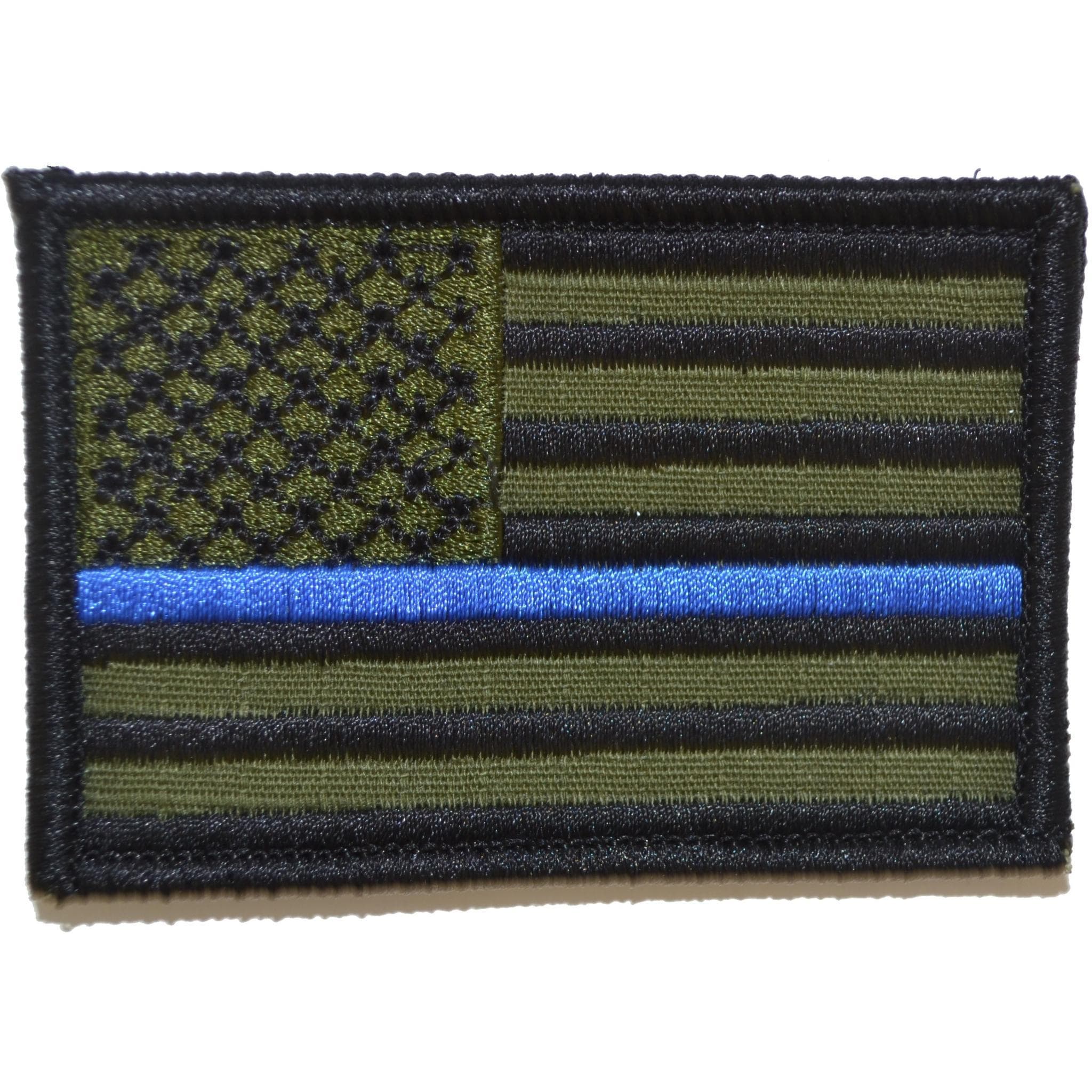 Thin Blue Line American Flag - 2x3 Patch