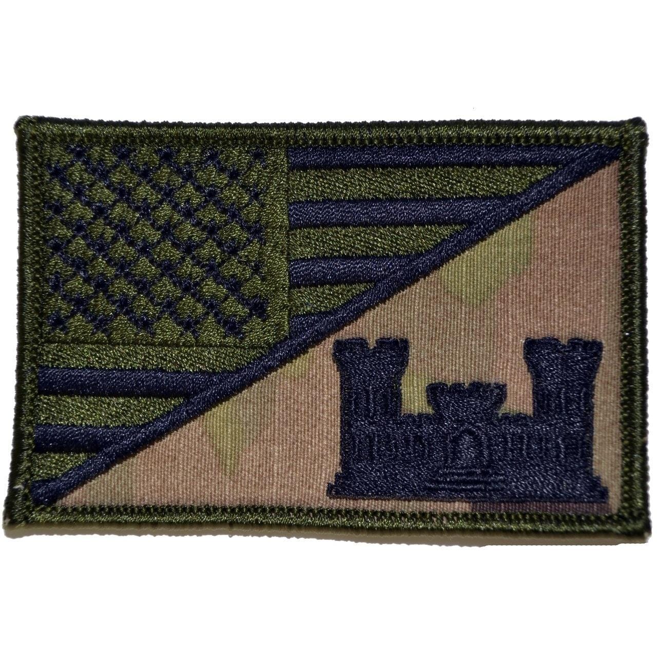 Army Engineer Castle USA Flag 2.25 x 3.5 inch Patch