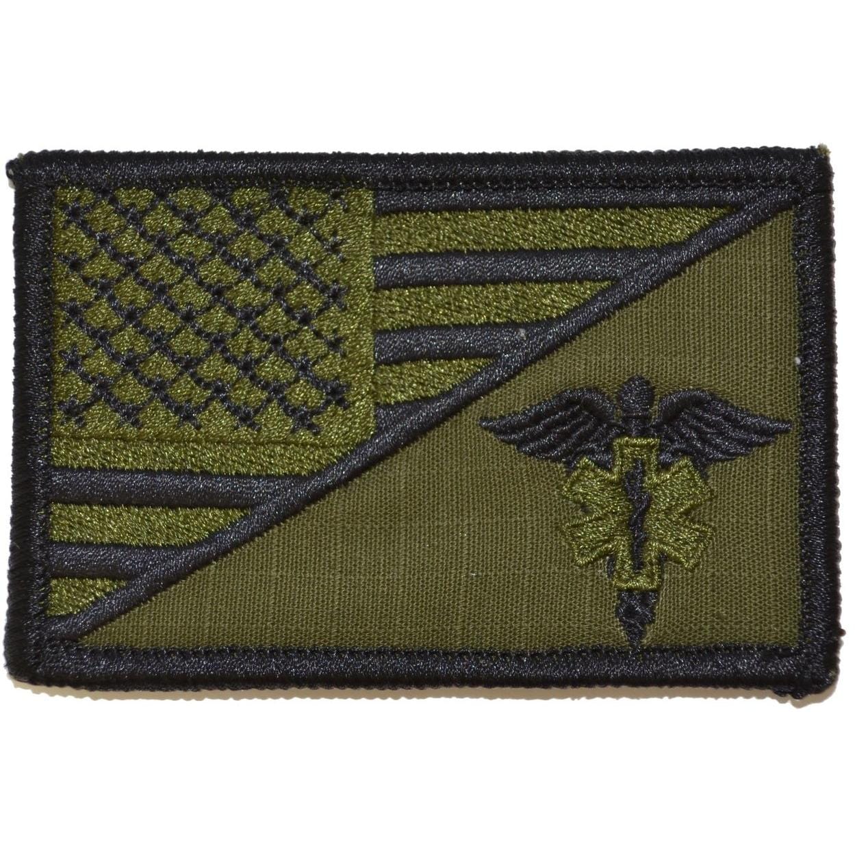 EMT Caduceus USA Flag 2.25 x 3.5 inch Patch