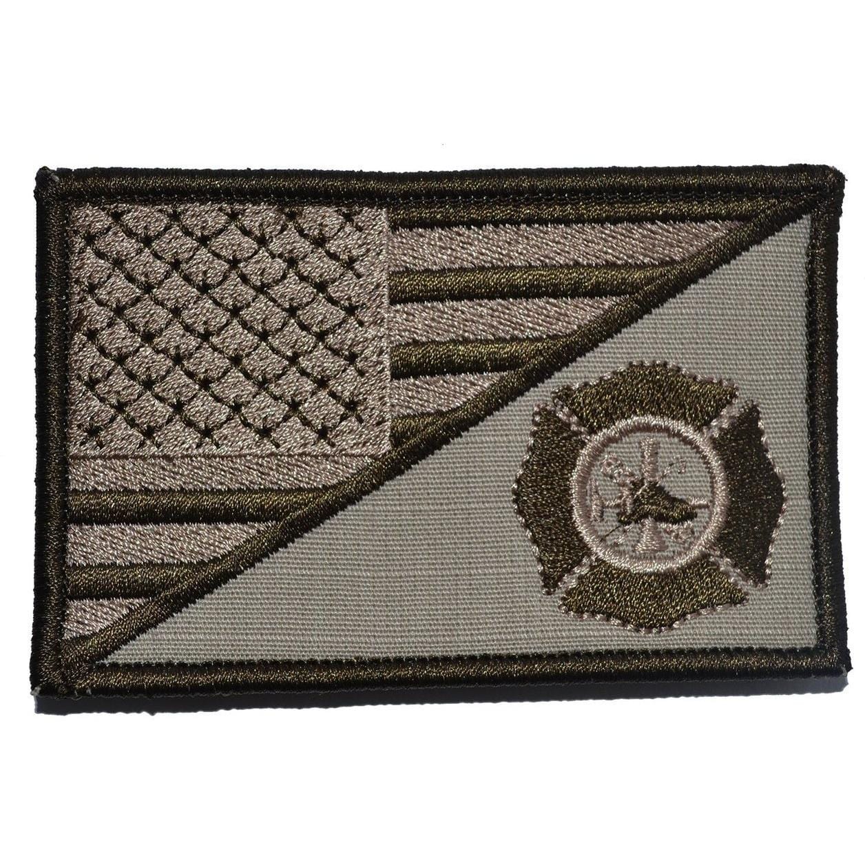 Firefighter Maltese Cross USA Flag 2.25 x 3.5 inch Patch