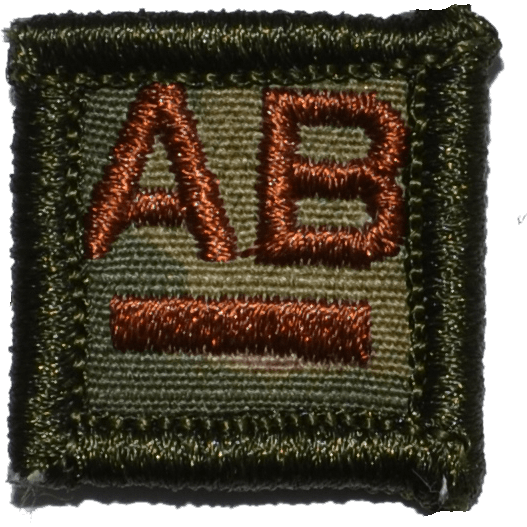 1x1 Blood Type Military / Patch (All Blood Types)