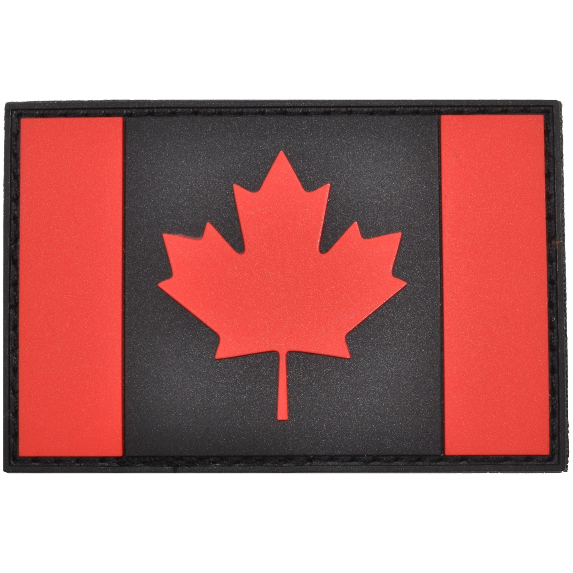 Canadian Flag Black and Red - 2x3 PVC Patch