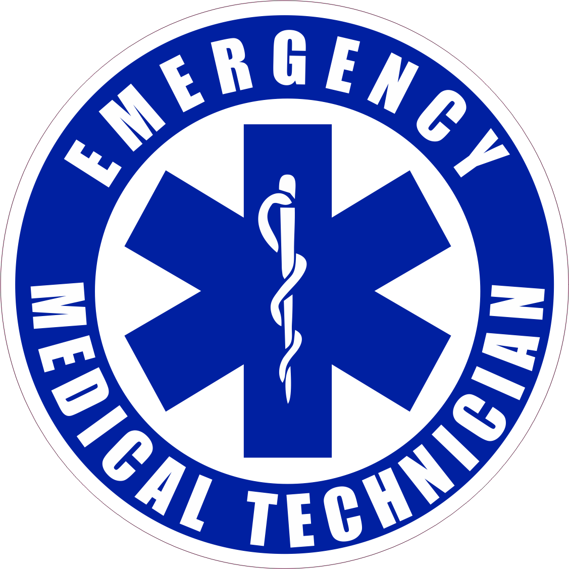 Caduceus Staff Star Of Life Emergency Medical Technician Sticker - 4 inch