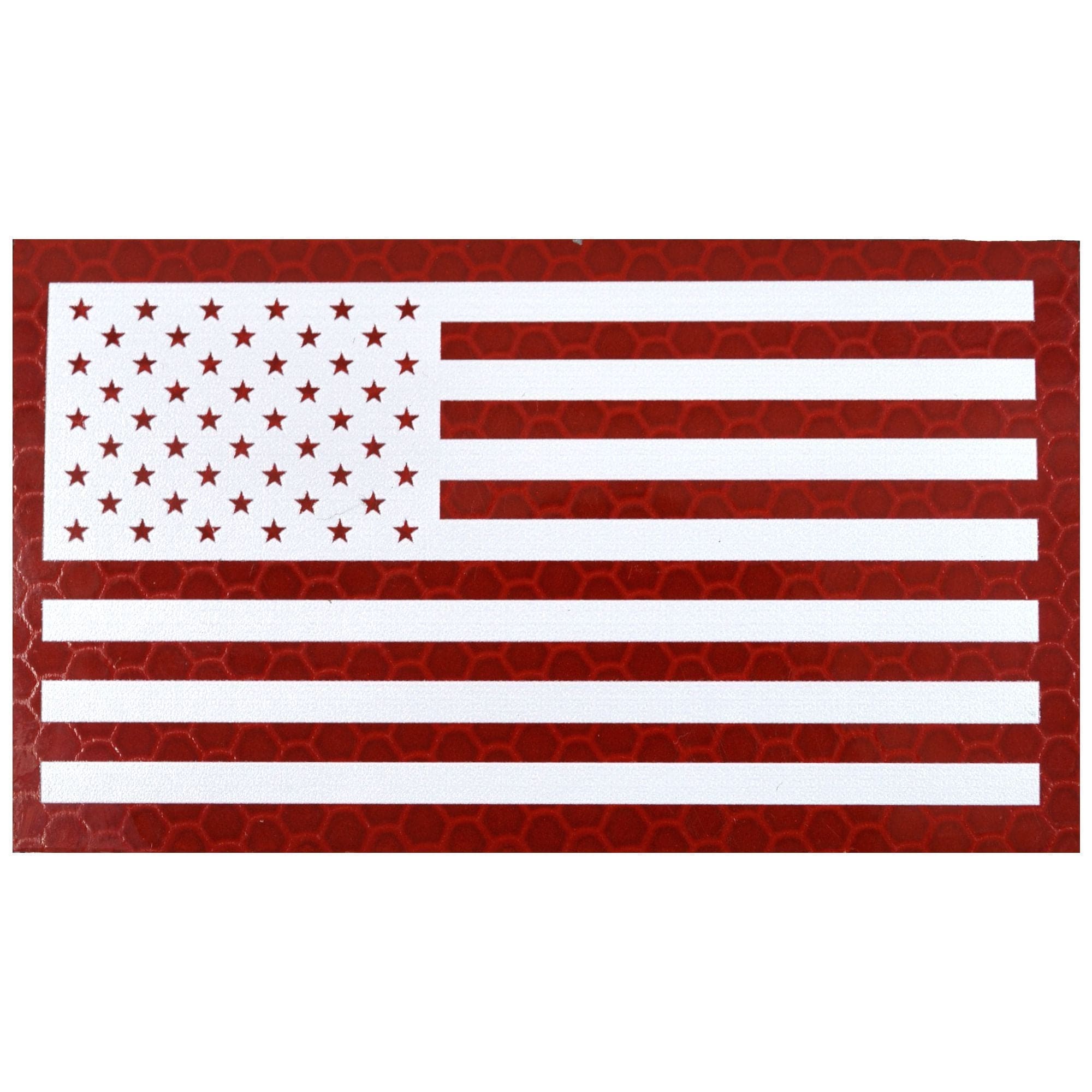 Reflective Printed Red/White USA Flag - 2x3.5 Patch