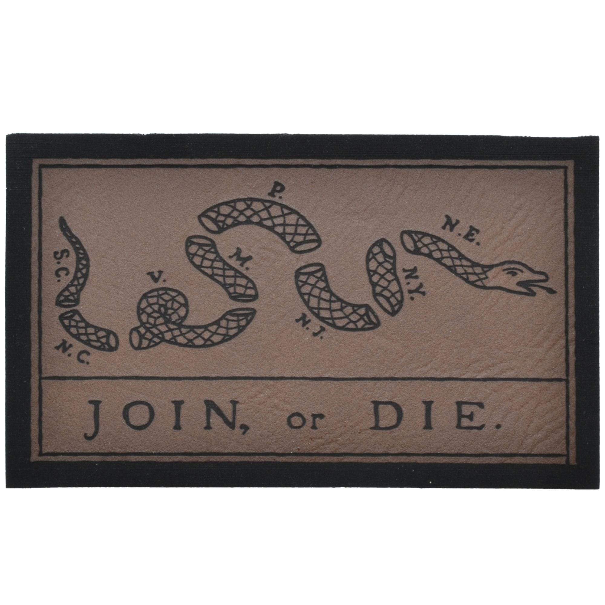 Tactical Gear Junkie Patches Brown w/ Black Join, or Die Snake - 2.25x3.5 Leather Patch - Multiple Colors