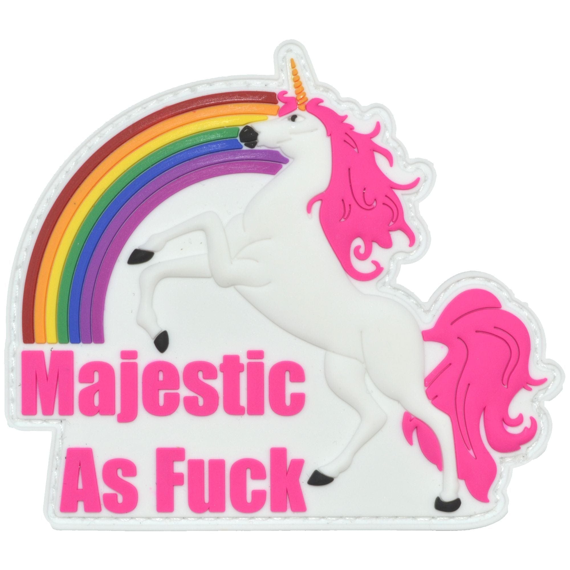 Majestic As Fuck Unicorn - 3.5 inch PVC Patch - Multiple Colors