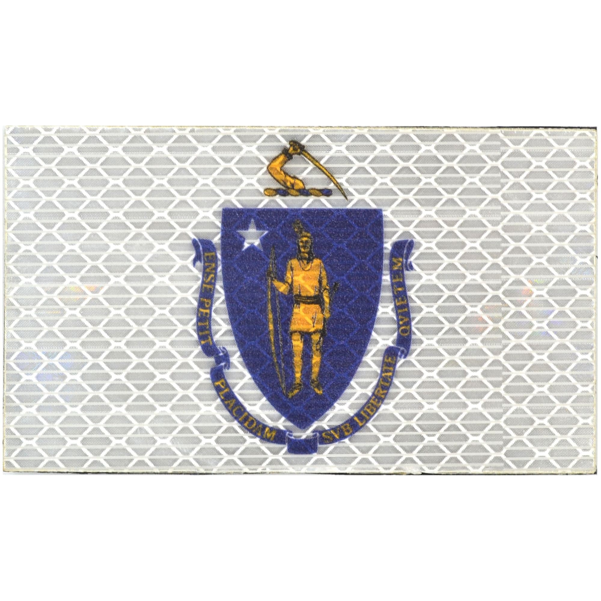 Reflective Massachusetts State Flag - 2x3.5 Patch