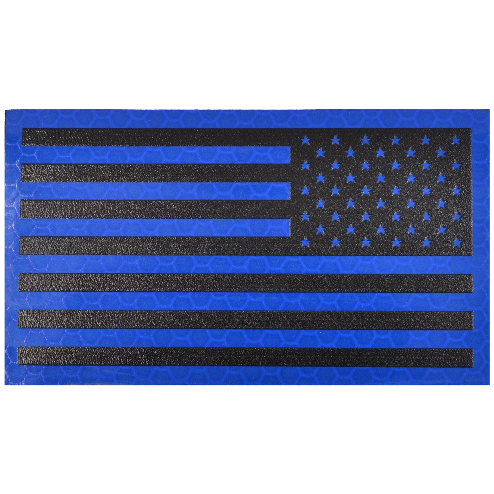 Reflective Printed Blue/Black USA Flag - 2x3.5 Patch