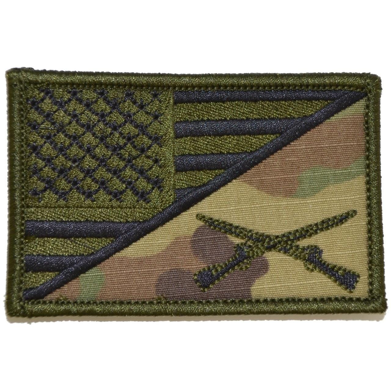 Rifle Cross Infantry USA Flag 2.25 x 3.5 inch Patch
