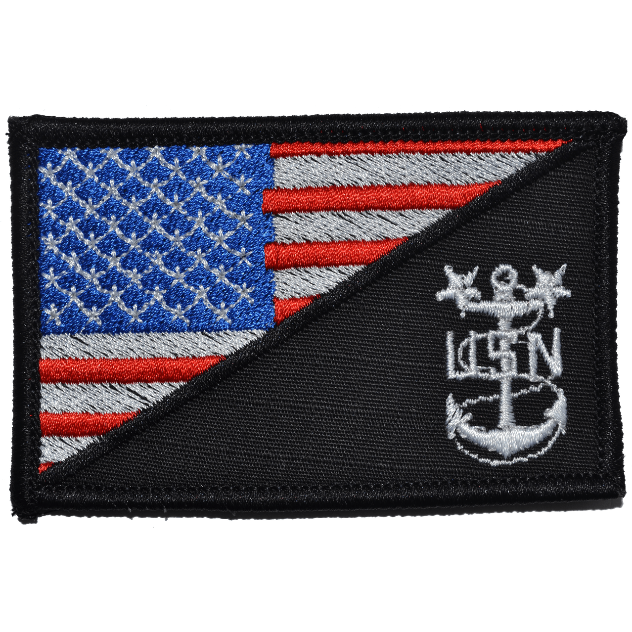 Navy MCPO Master Chief Petty Officer USA Flag 2.25x3.5inch Patch