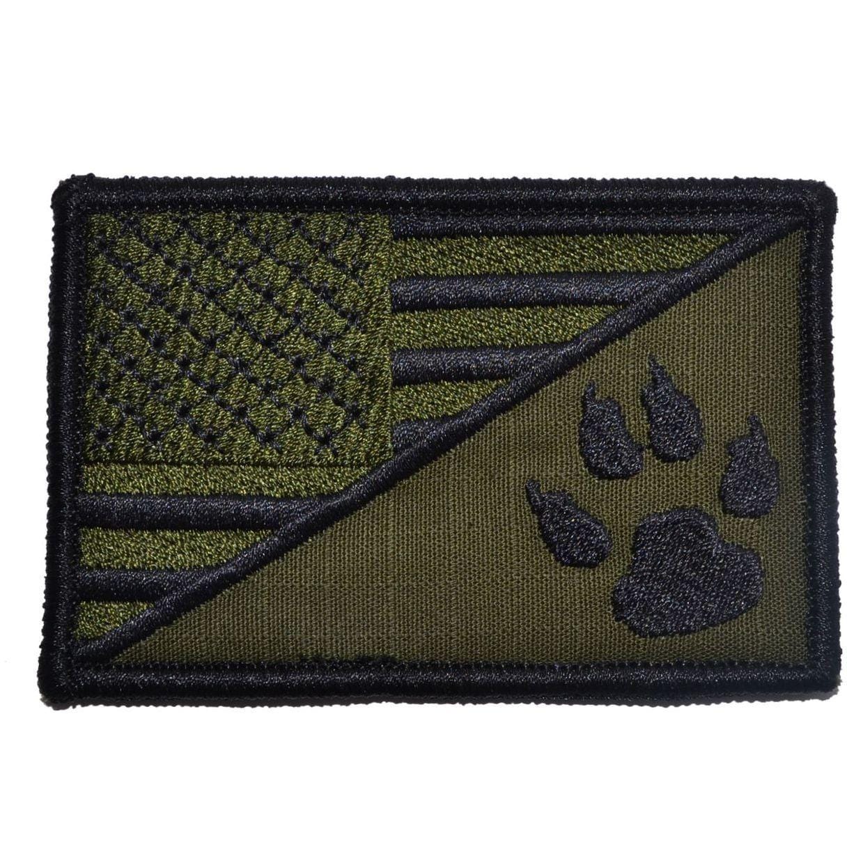K9 Tracker Paw USA Flag 2.25 x 3.5 inch Patch