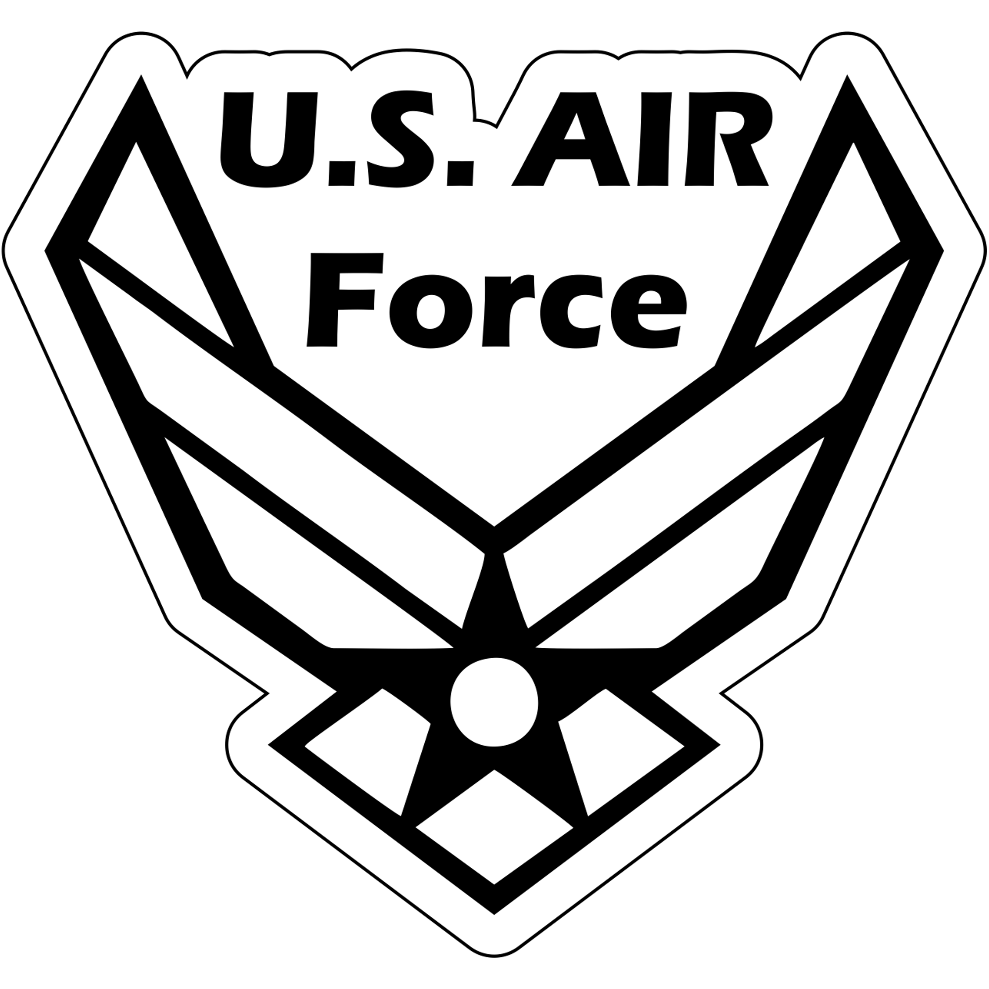 United States Air Force Emblem Outline - 4.5x4 inch Sticker