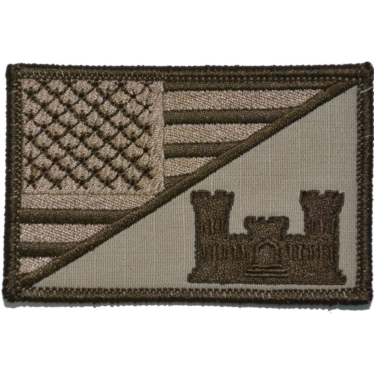 Army Engineer Castle USA Flag 2.25 x 3.5 inch Patch