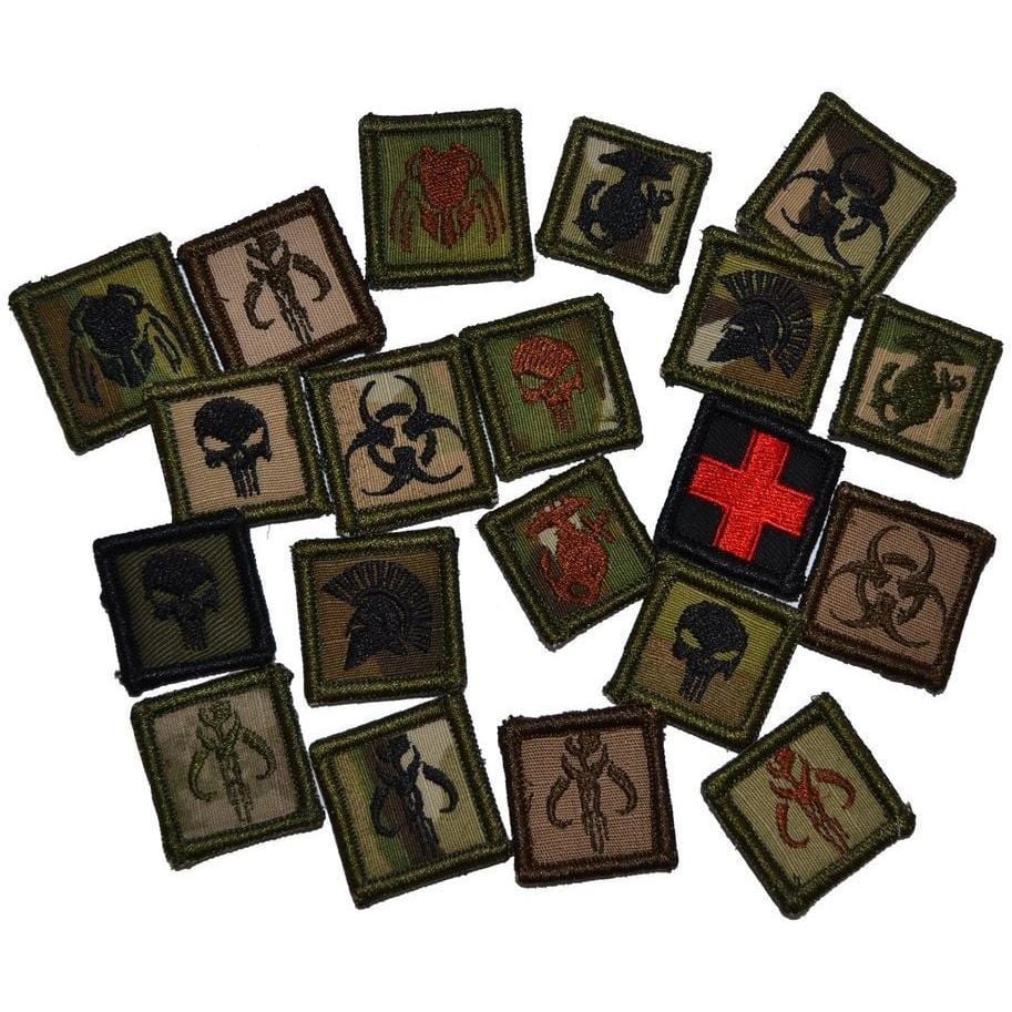 Bulk 1x1 Patches - Variety of Background Colors (Set of 40)