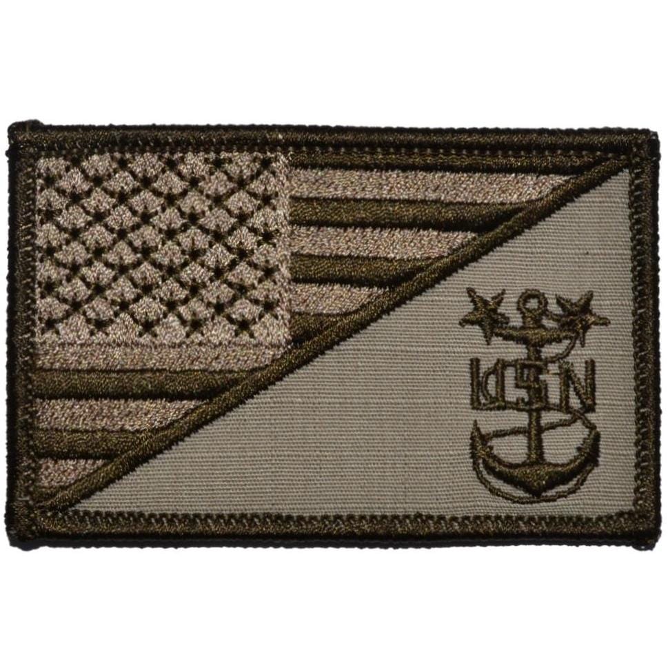 Navy MCPO Master Chief Petty Officer USA Flag 2.25x3.5inch Patch