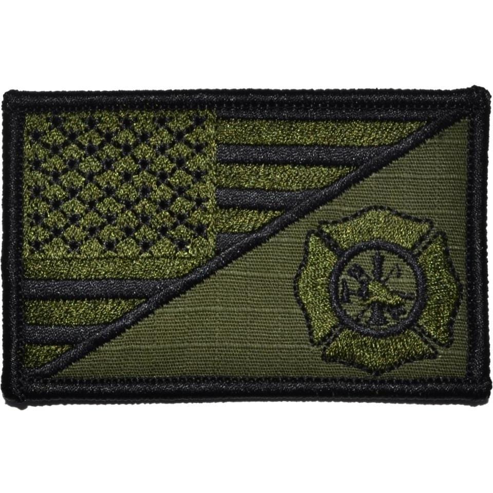 Firefighter Maltese Cross USA Flag 2.25 x 3.5 inch Patch