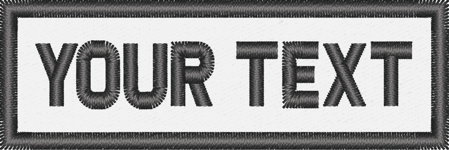 Custom Text Patch - 1x3 - Black Text (WS)