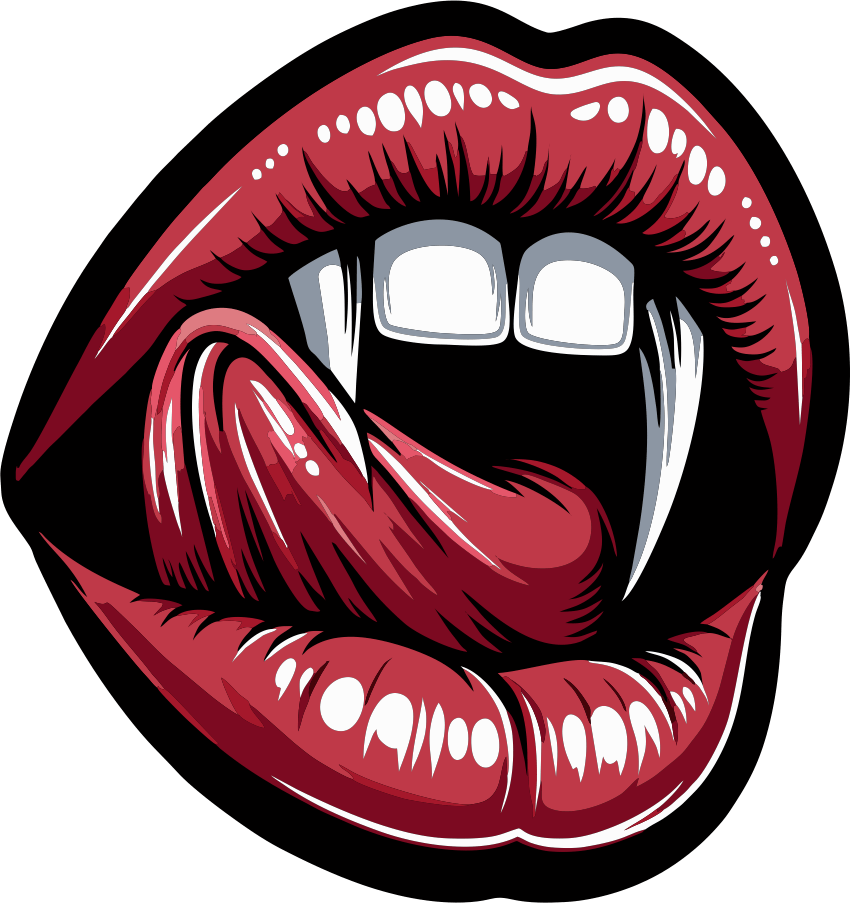 STICKER - Vampirya - Vampire Lips -  3" Sticker