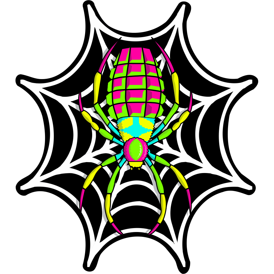 STICKER - Charlotte's Spider Web - Amp Up Your Wardrobe with an Trippy, Eye-Catching Fluorescent Thread Magic - 3"