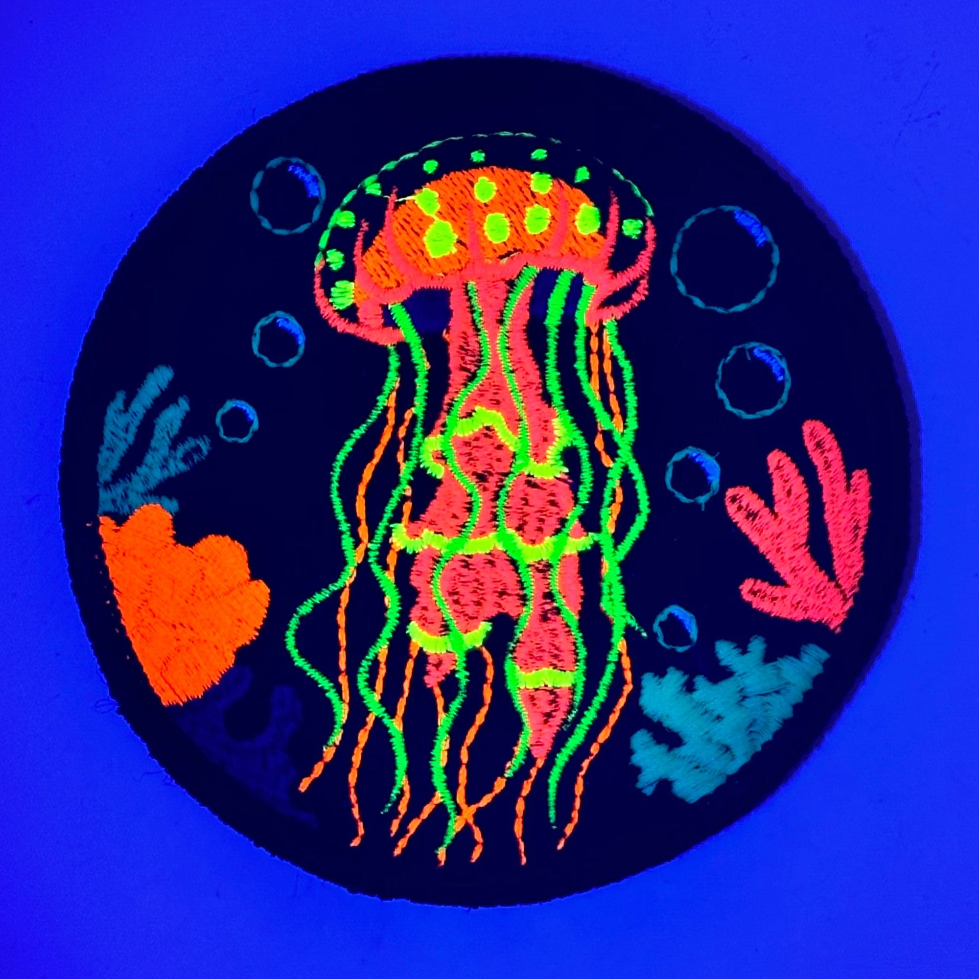 Blacklight Jellyfish - 3.5" Round Patch