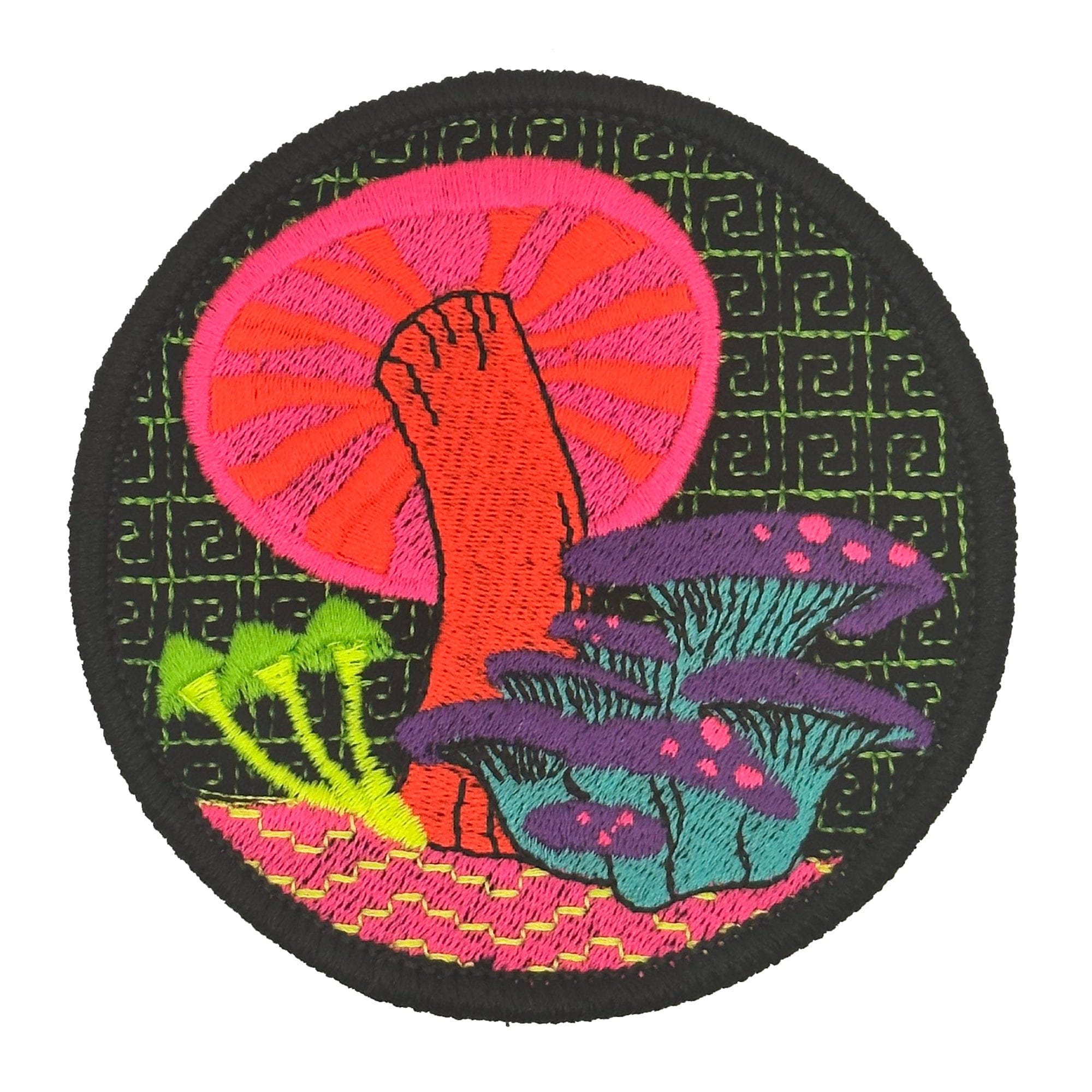 Blacklight Mushrooms - 3.5" Round Patch