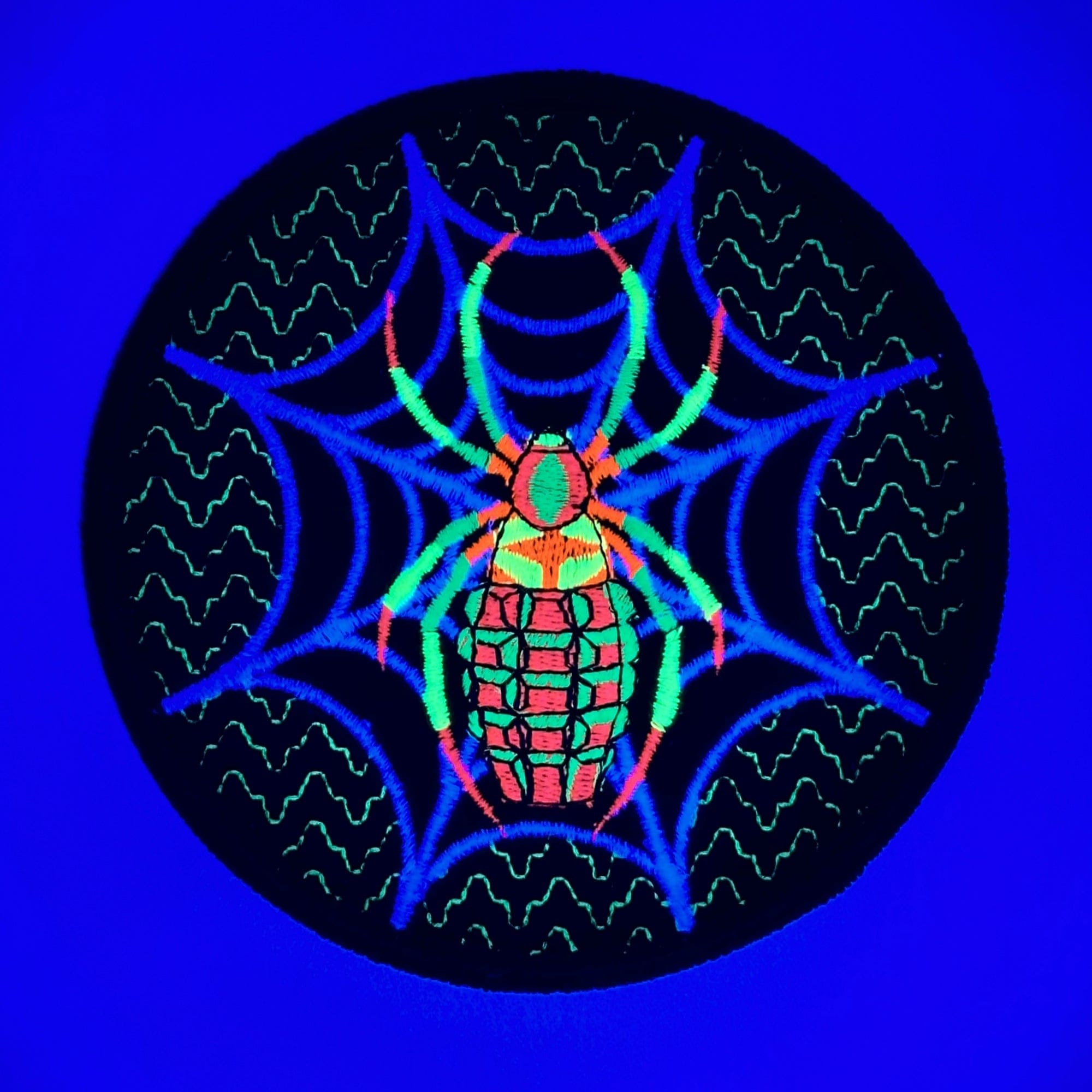 Blacklight Charlotte Velvet Patch - Amp Up Your Wardrobe with an Trippy, Eye-Catching Fluorescent Thread Magic  - 4"