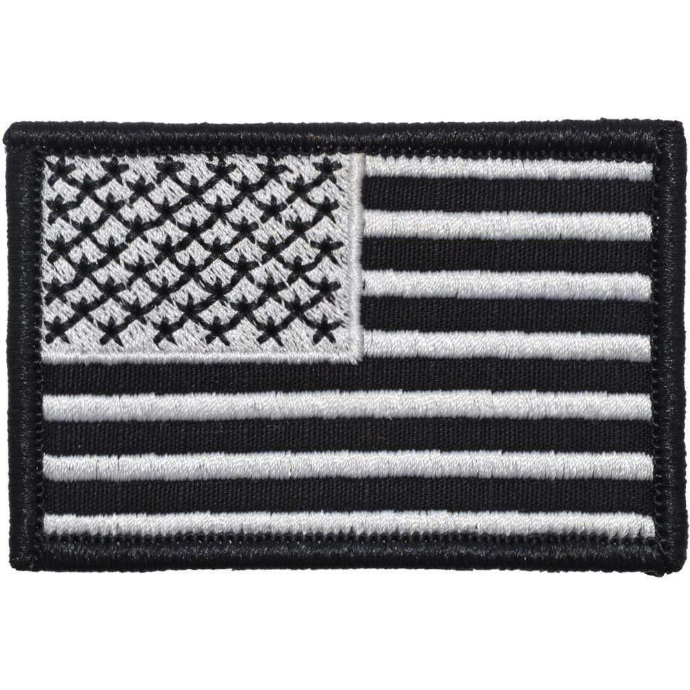 Black USA Flag with Silver Stitching - 2x3 Patch