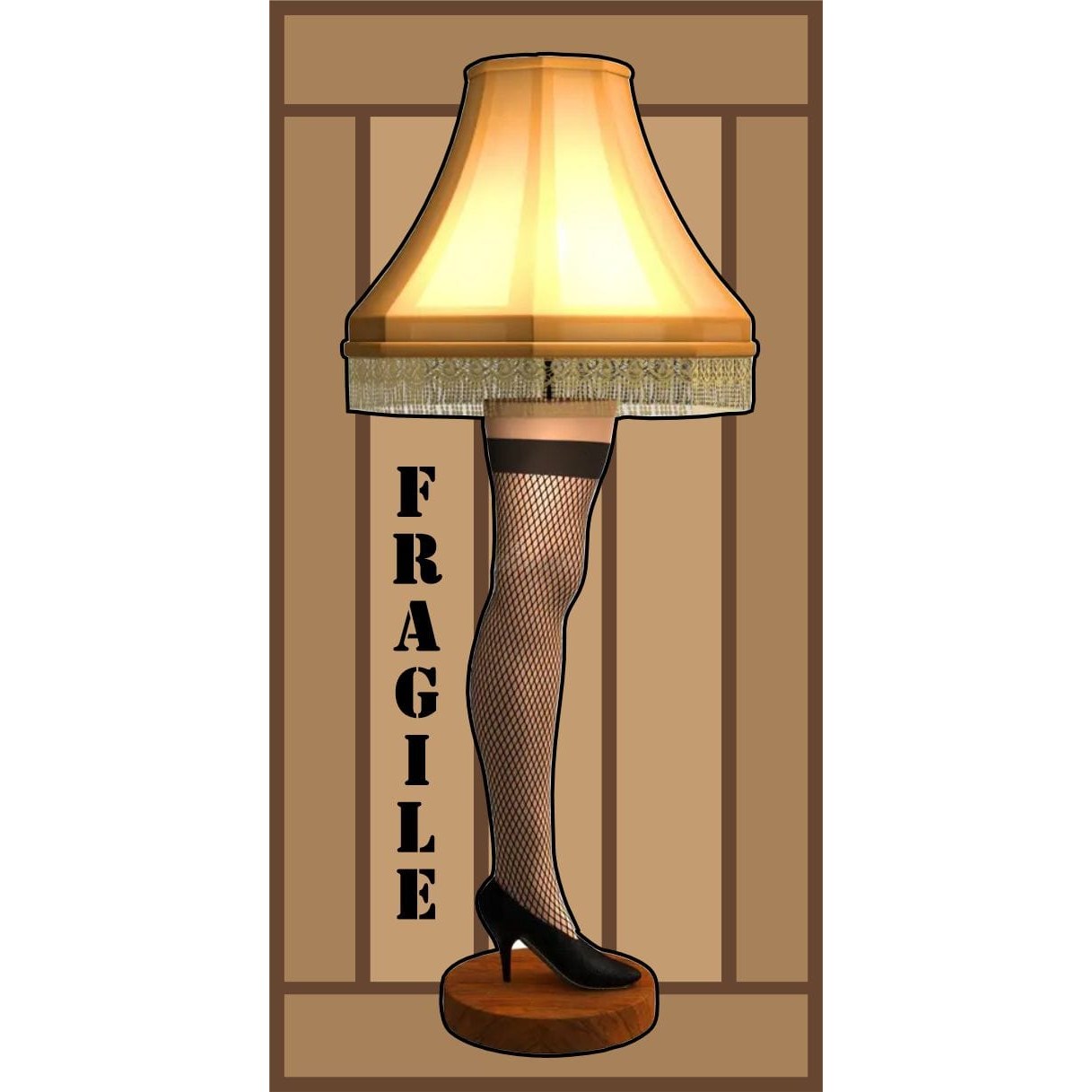 STICKER - Fragile Leg Lamp Delight: A Christmas Story Sticker - Glowing Nostalgia for Your Gear! - 4 inch